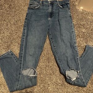 Abercrombie & Fitch Blue Distressed Super Skinny Jeans
